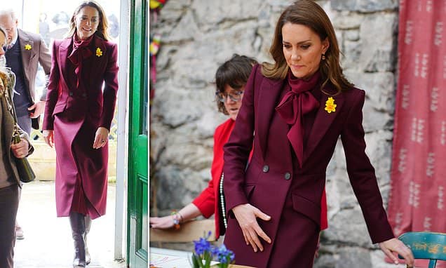 Kate Middleton deslumbra en Gales con un estilo austero y elegante antes del Día de San David